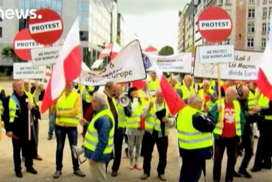 Bruxelles_manifestazione_autisti_Est_contro_salario_minimo_Francia_giugno_2016